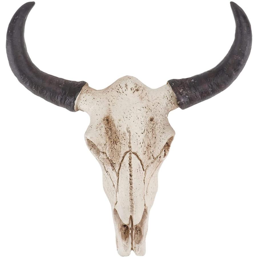 ロングホーン 雄牛 頭蓋骨彫像 壁彫刻 バイソン工芸装飾品 壁掛アート