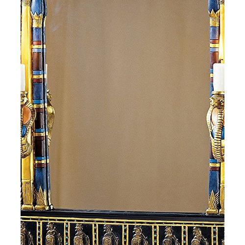 ウアジェト古代エジプト壁ミラー（鏡）コブラ彫刻壁 突き出し燭台彫像