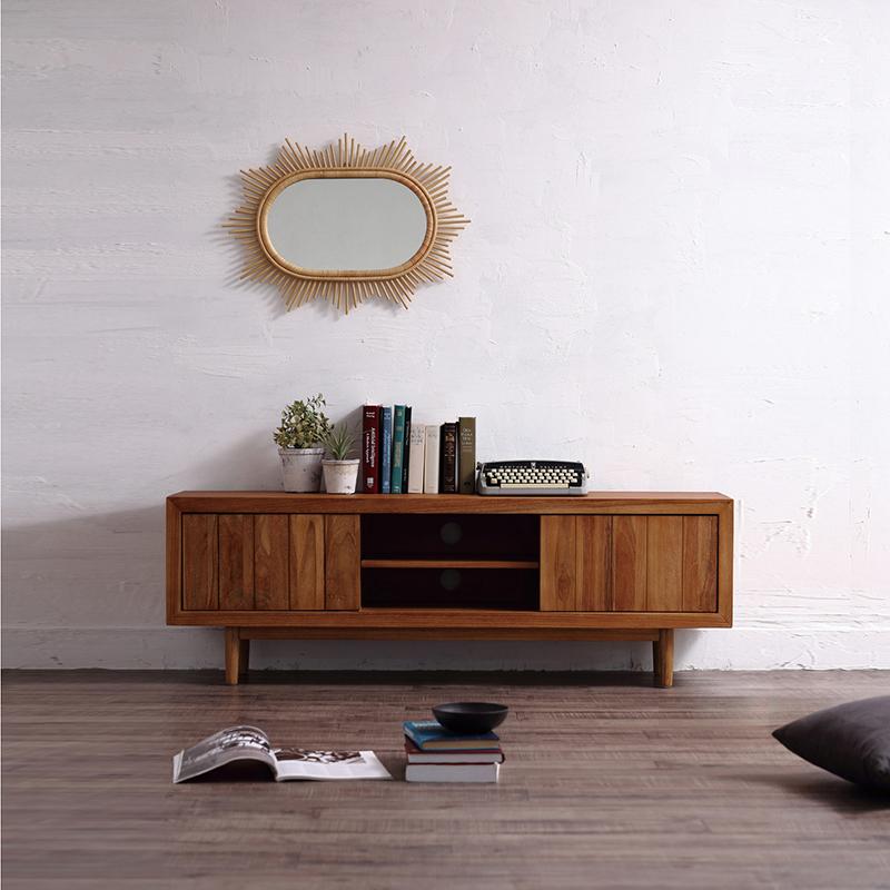 テレビ台 チーク無垢材 テレビボード チークブラウン色 幅150×奥行35