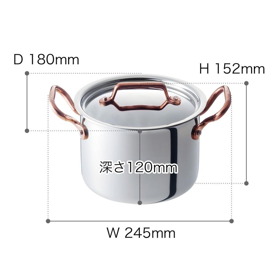 Vita Craft（ビタクラフト） ディア 両手鍋 16cm ih 対応 深鍋 ローズ