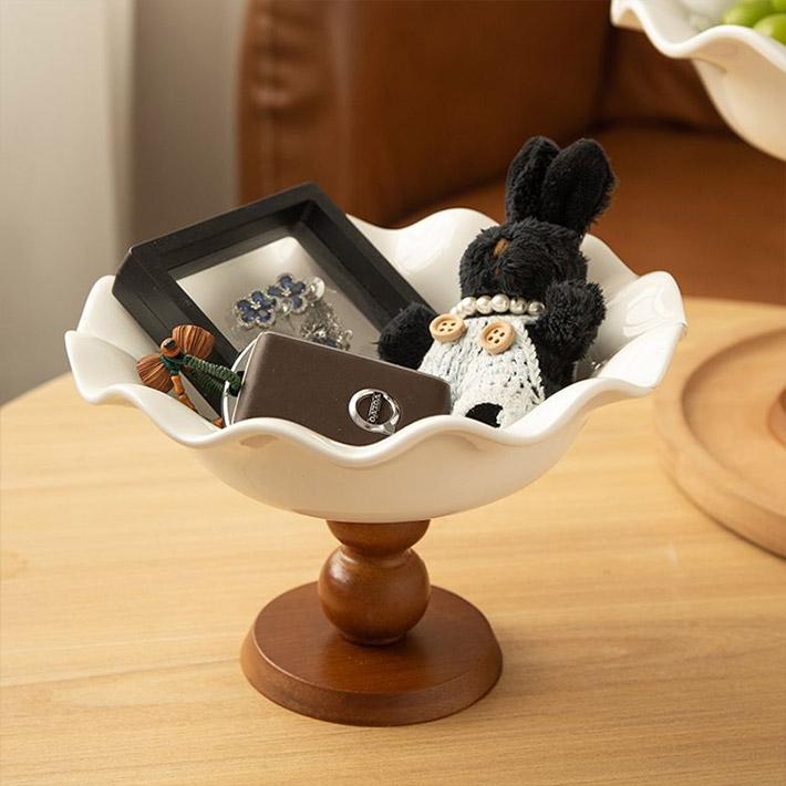 フルーツボウル おしゃれ フルーツ入れ 果物ボウル 木製 脚付き