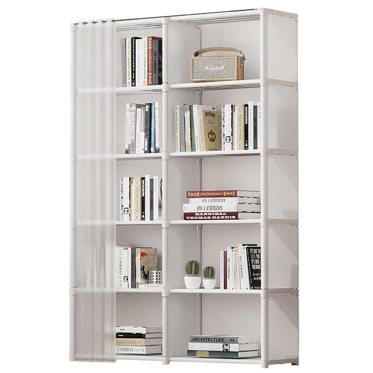 本棚 扉付き 6段 2列収納 書棚 漫画 ラック 5段 コミック コミック