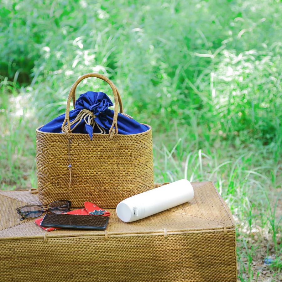 アタバッグ かごバッグ アタ 編まれた 高級 かご バッグ 蓋付き