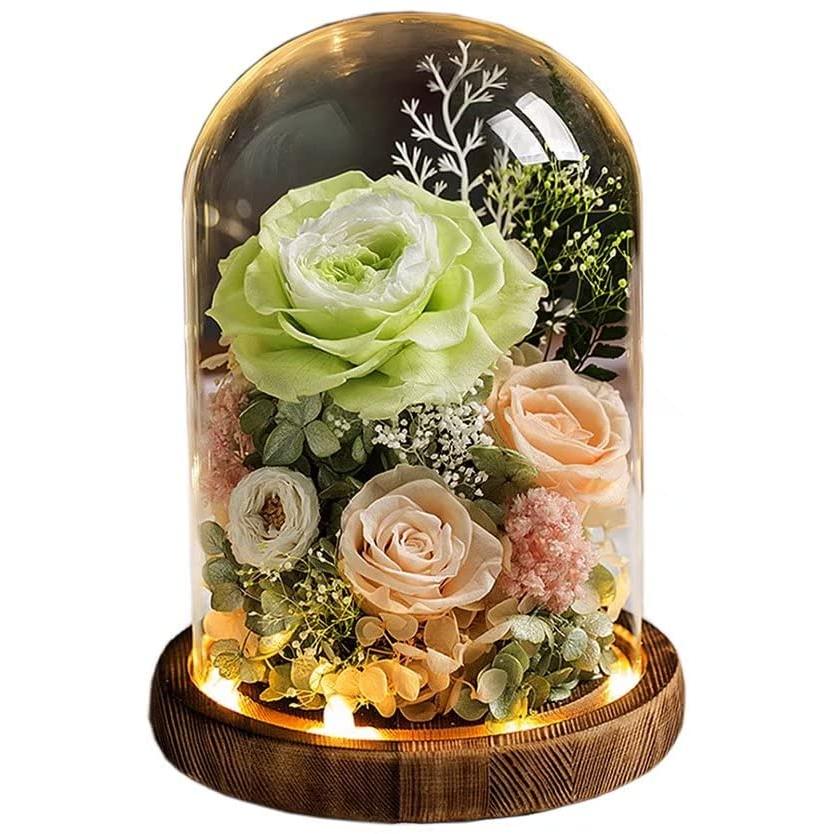 ドライフラワー プリザーブドフラワー 枯れない花 ガラスドーム 薔薇