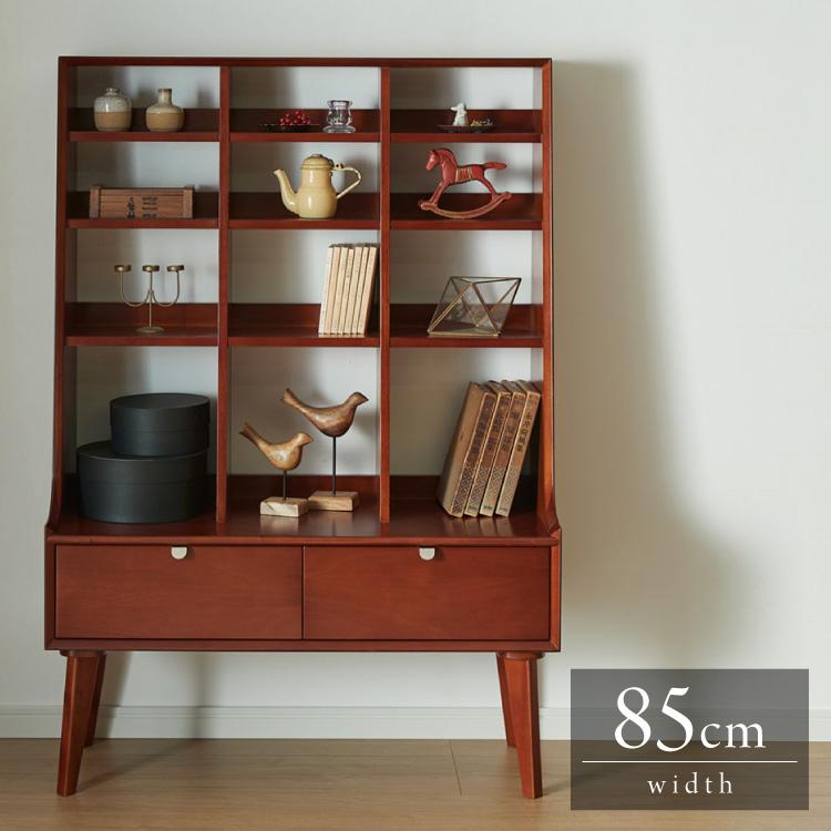 シェルフ 幅85cm 北欧 ヴィンテージ 天然木 マホガニー 完成品
