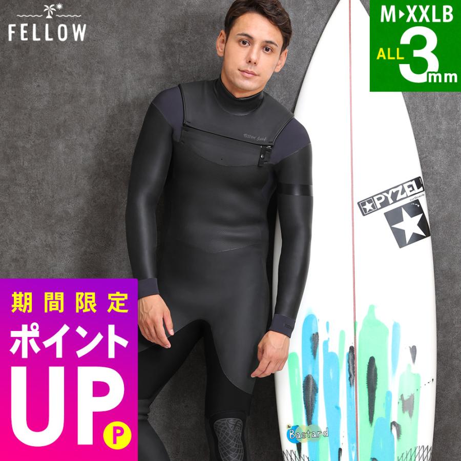 FELLOW セミドライ ウェットスーツ メンズ ALL3mm チェストジップ