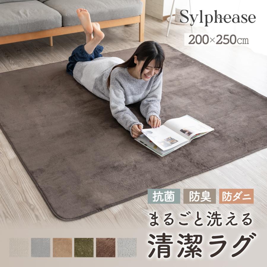 Sylphease（シルフィーズ） ラグ 200×250cm 洗える 3畳 抗菌 防ダニ