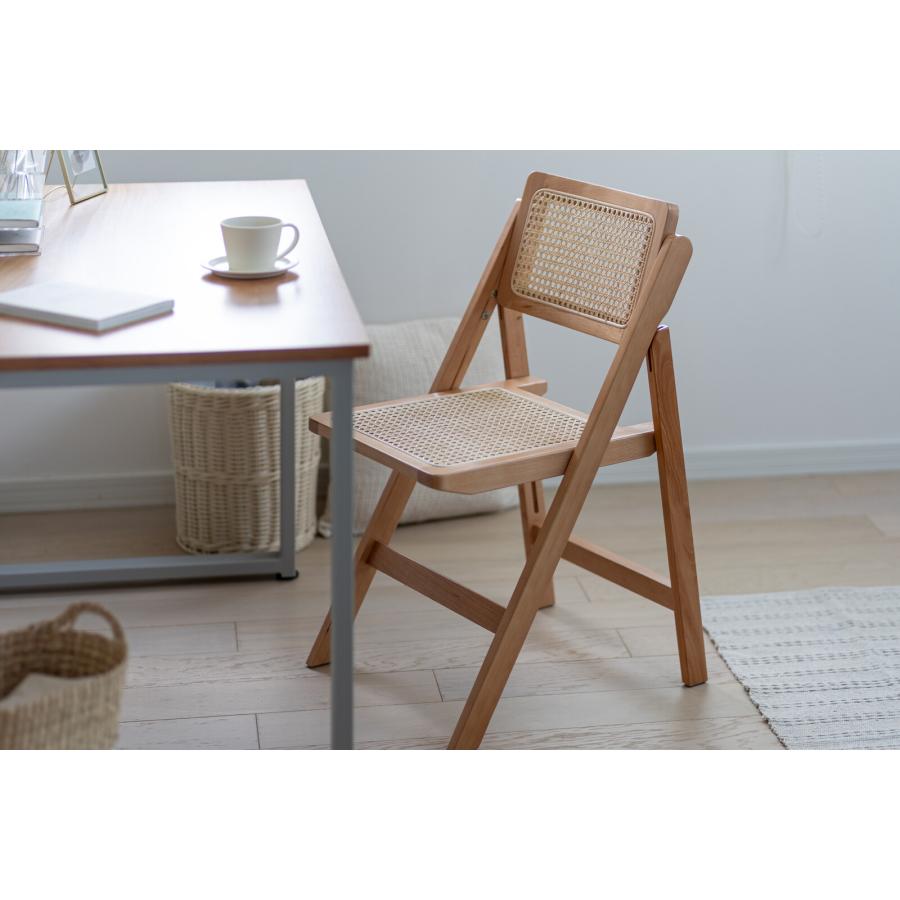 弘益 チェア 椅子 折りたたみ おしゃれ ナチュラルモダン ラタン 木製