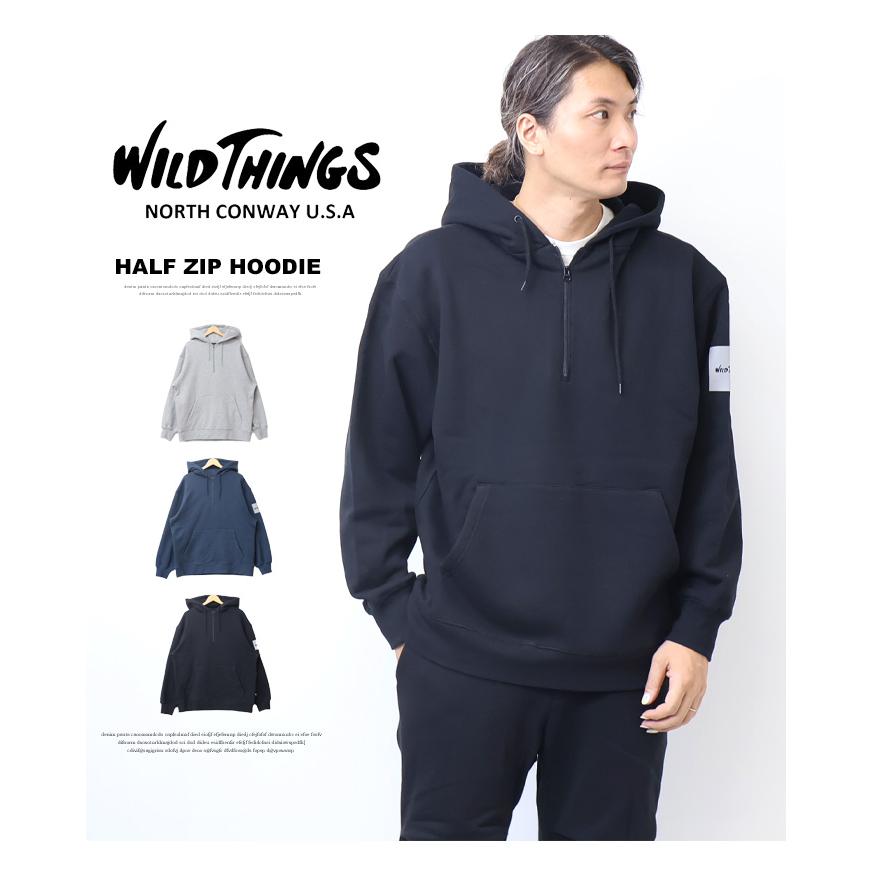 WILD THINGS（ワイルドシングス） ハーフジップ スウェットパーカー 裏