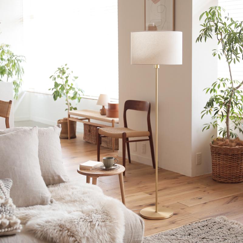 フロアライト 照明 スタンドライト Brass＆LinenMix LED電球付属 日本