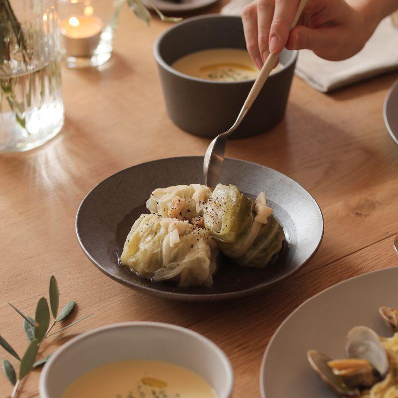 SyuRo せっ器 Deep Plate Sサイズ 18cm グレー ホワイト お皿 ディープ