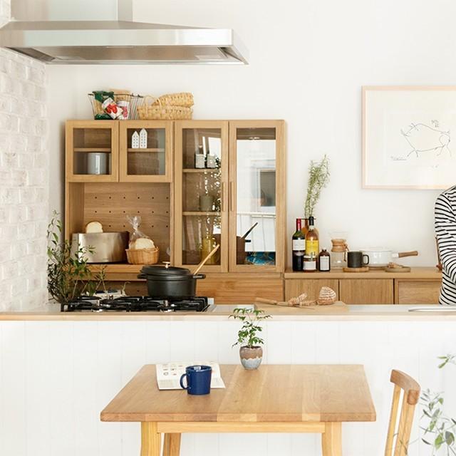 食器棚 完成品 Rekit キッチン収納 北欧 ナチュラル おしゃれ : ReCENO