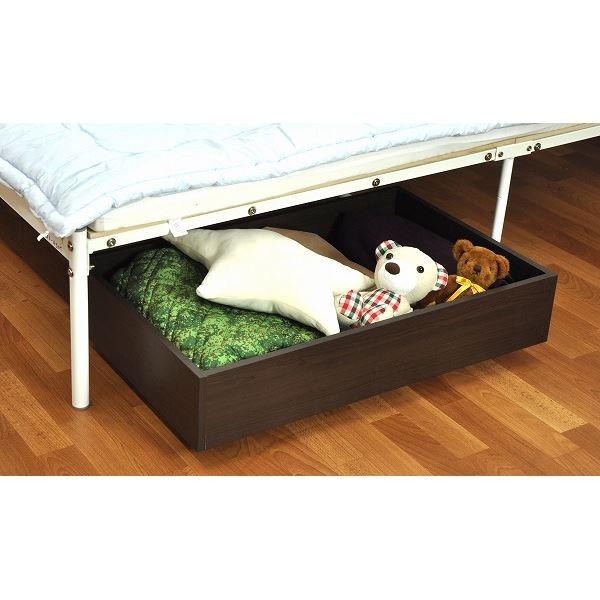 ベッド下収納ボックス/収納ケース 〔ブラウン〕 幅80cm×奥行50cm×高さ