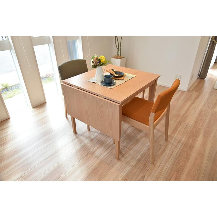 伸長式ダイニングテーブル 120cm幅 ビーチ材 4人掛け用 木製 机