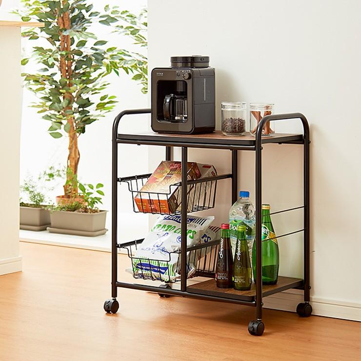 キッチンワゴン 幅56cm キャスター付き レンジ台 レンジボード レンジ