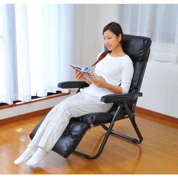 フットレスト付リラックスチェア ワインレッド リクライニングチェア