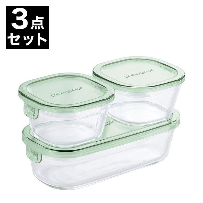 イワキ iwaki 耐熱ガラス 保存容器 グラスコンテナ 角型3点セット