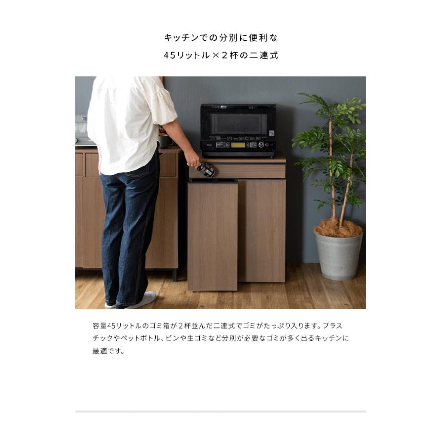 ゴミ箱 分別ドロワーボックス NotT ノット 45リットル×2 引き出し付き