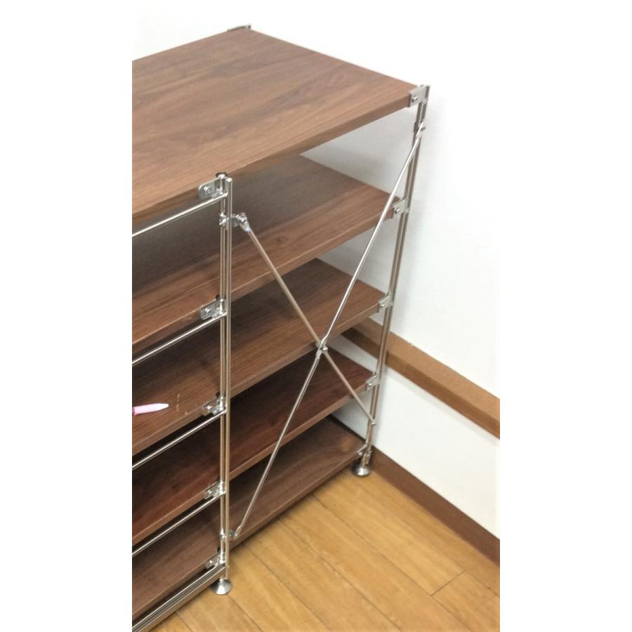 無印良品（MUJI） ステンレスユニットシェルフ ウォールナット材