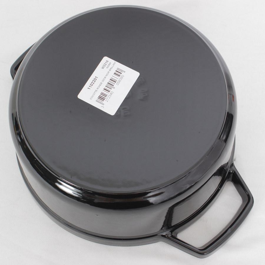 新品】ストウブ ピコ・ココット ラウンド 22cm シャイニーブラック