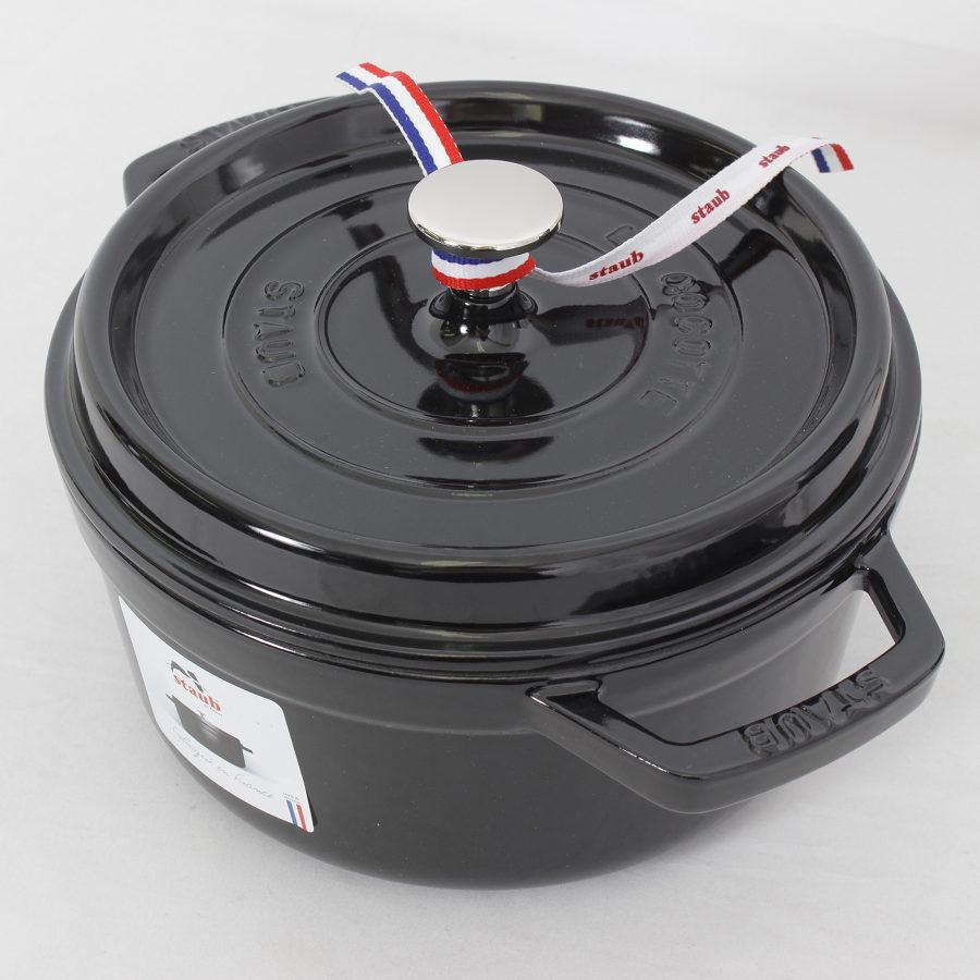 新品】ストウブ ピコ・ココット ラウンド 22cm シャイニーブラック