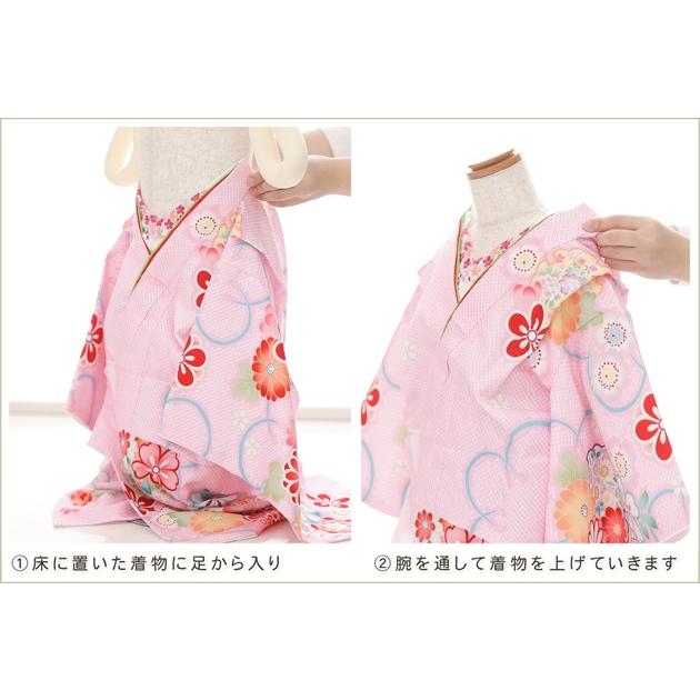 チャックで簡単 ワンタッチ着付け 3歳 女の子 七五三 被布セット 着物