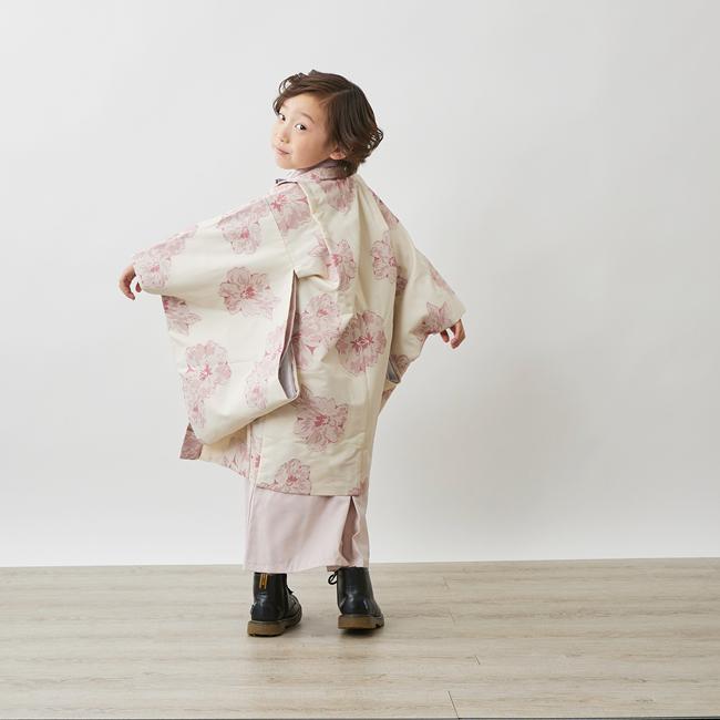 七五三 男の子 5歳 着物 レンタル モダン サビヌキ ピンク フラワー