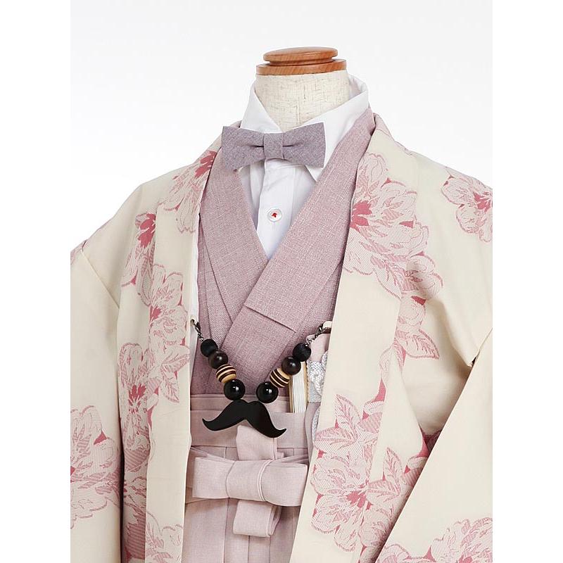 七五三 男の子 5歳 着物 レンタル モダン サビヌキ ピンク フラワー