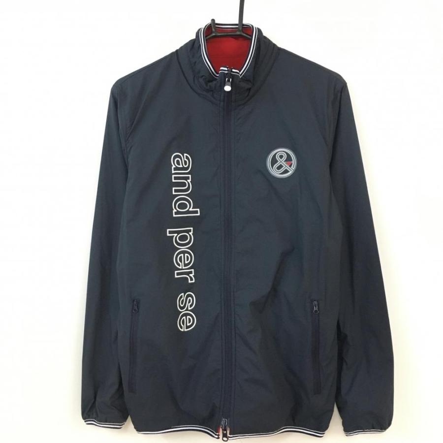 and per se アンパスィ リバーシブルブルゾン ネイビー×レッド