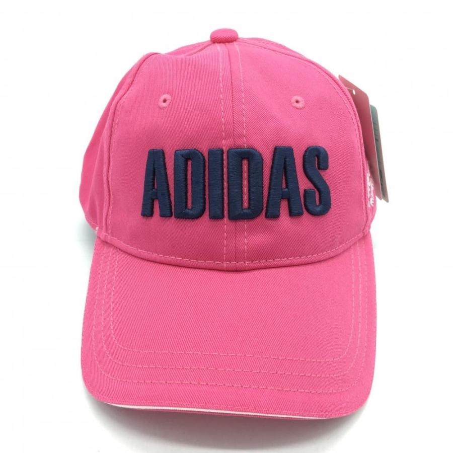 adidas アディダス キャップ ピンク×ネイビー 立体ロゴ刺しゅう 吸汗速