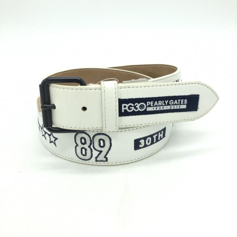 PEARLY GATES パーリーゲイツ レザーベルト 30周年 ニコちゃん 刺繍