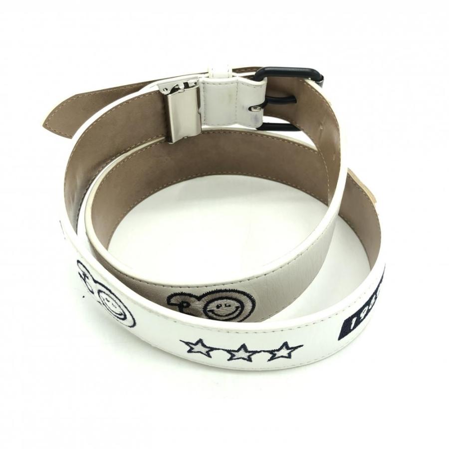 PEARLY GATES パーリーゲイツ レザーベルト 30周年 ニコちゃん 刺繍