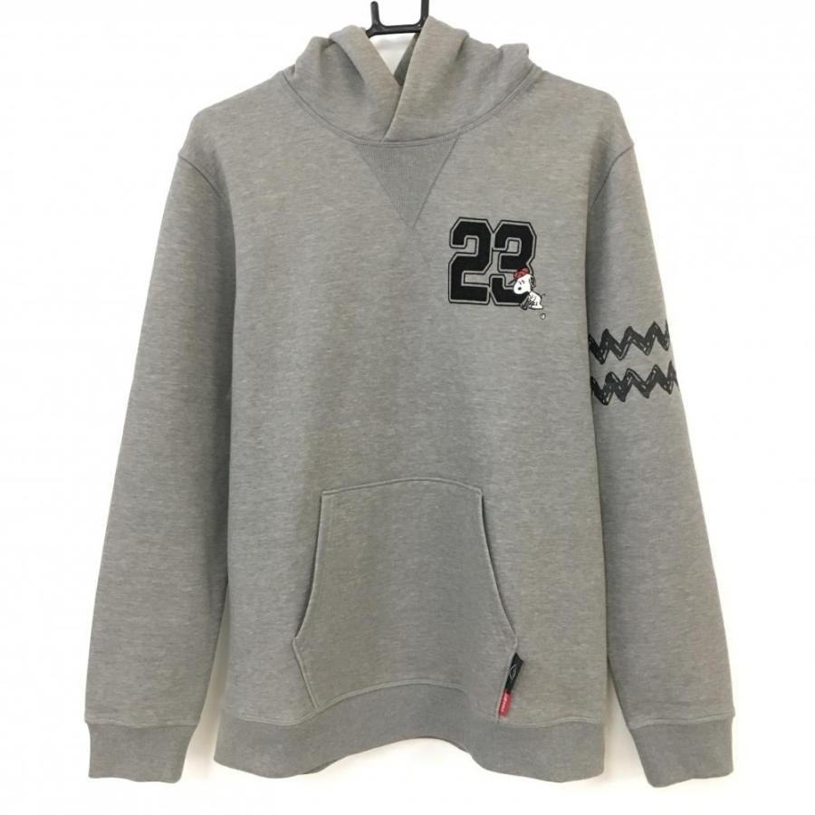 23区 23区ゴルフ パーカー グレー×黒 スヌーピー プルオーバー メンズ