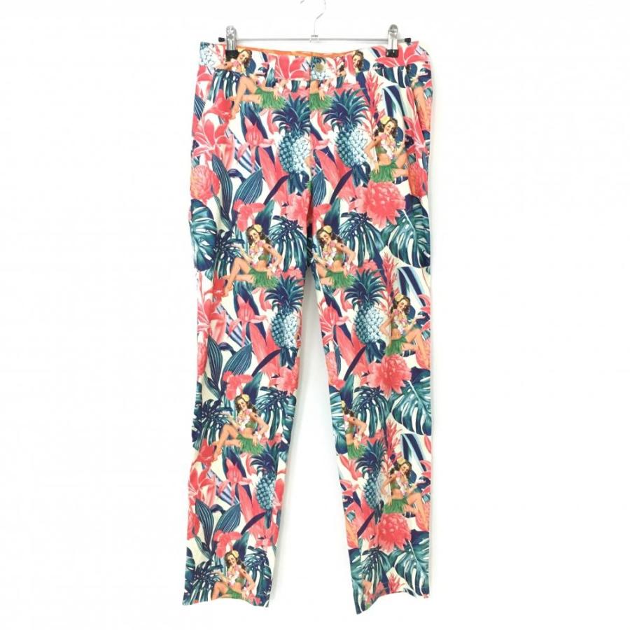 MARK&LONA（マークアンドロナ） パンツ グリーン×ピンク 花 パイナップ