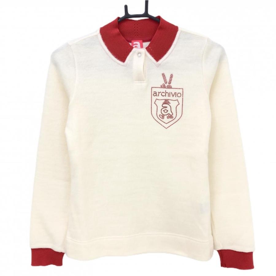 超美品】アルチビオ セーター 白×レッド ラインストーンロゴ ニット