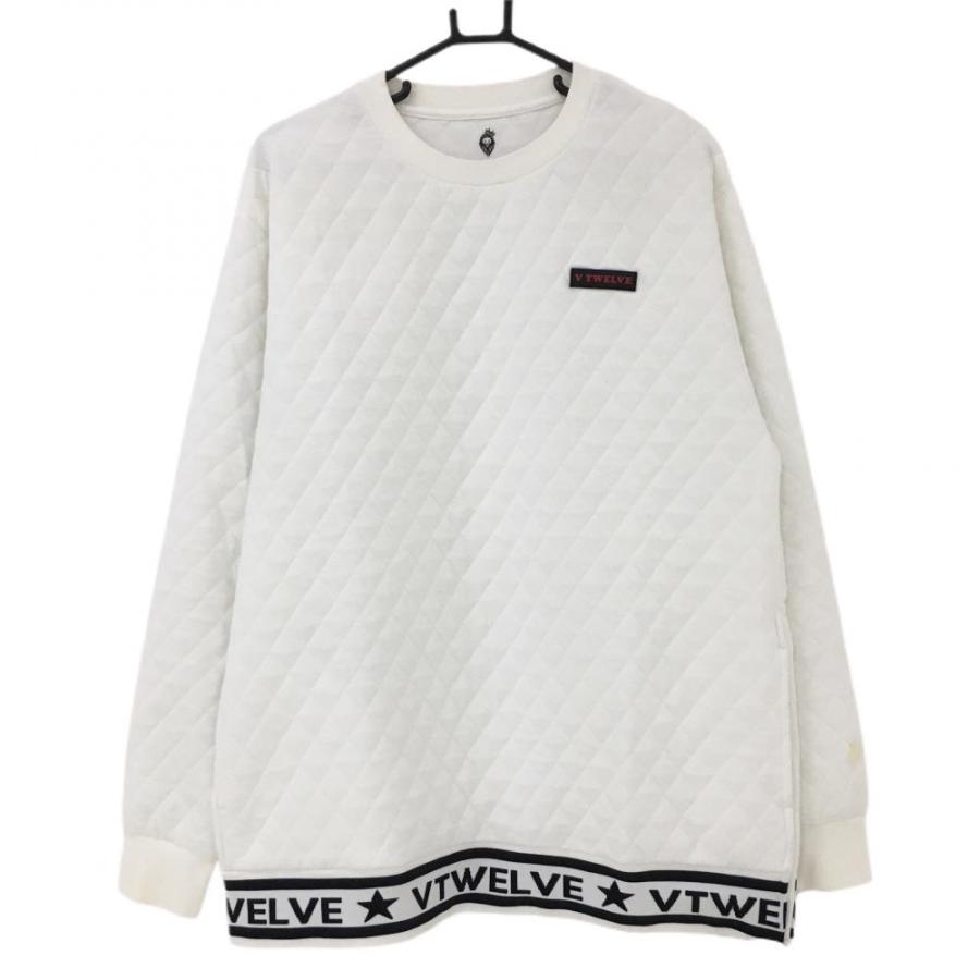 V12（ヴィ・トゥエルヴ） トレーナー 白 キルティング 裾リブ サイド