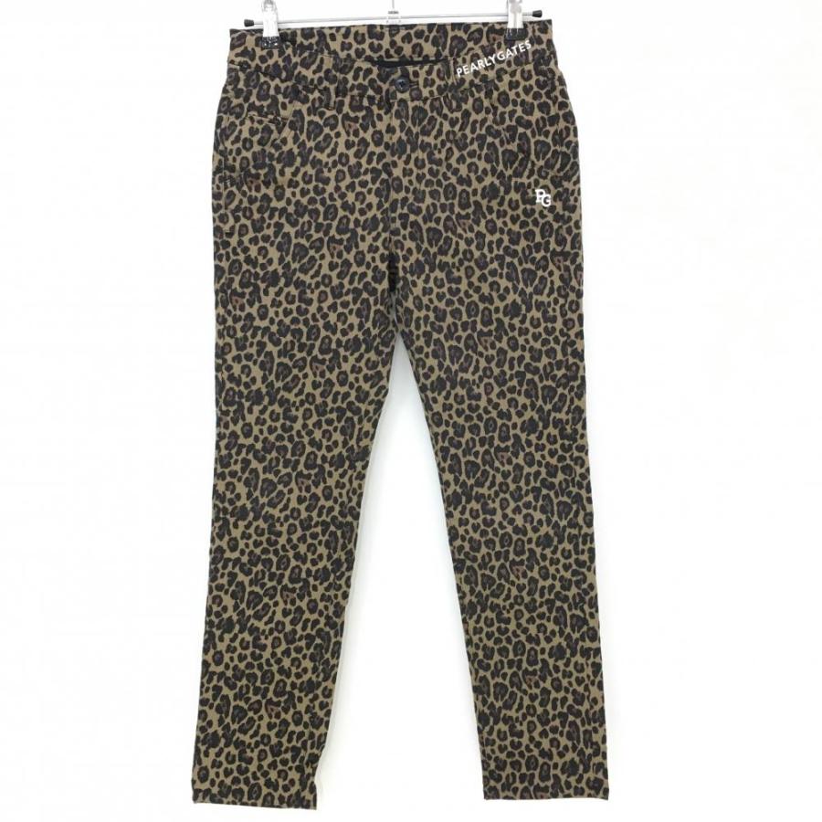 PEARLY GATES（パーリーゲイツ） パンツ ライトブラウン×黒 レオパード