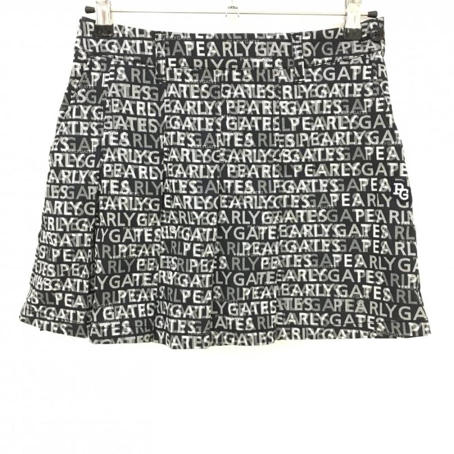 PEARLY GATES（パーリーゲイツ） プリーツスカート ネイビー×白 ロゴ総