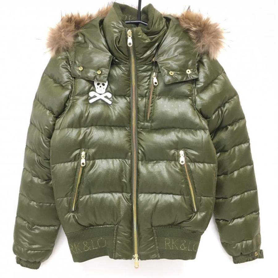 美品】マークアンドロナ ダウンジャケット カーキ フード・ファー