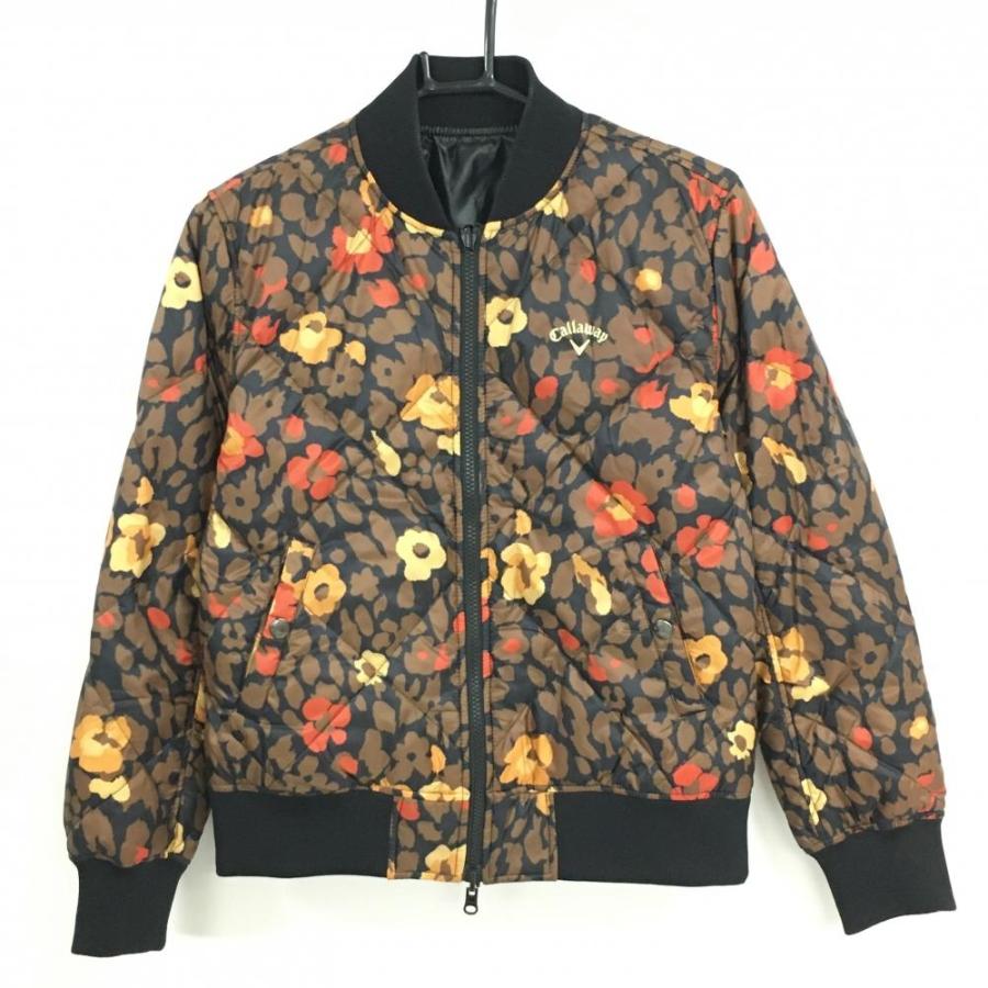 キャロウェイ リバーシブルダウンジャケット 黒×ブラウン レオパード