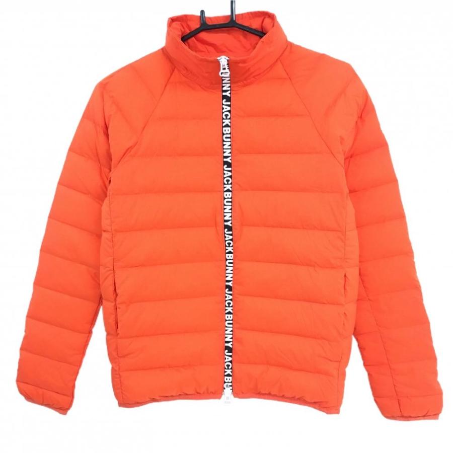 超美品】ジャックバニー ダウンジャケット オレンジ×黒 ジップロゴ