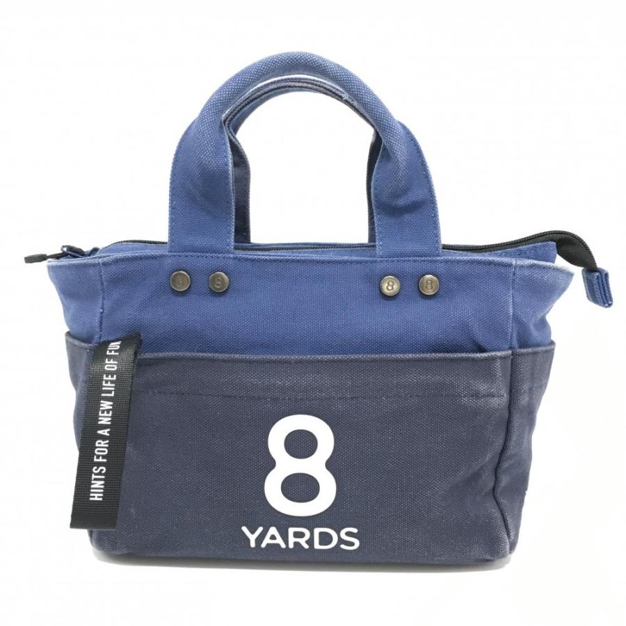 ハチヤーズ カートバッグ ネイビー×ブルー 内外ポケットゴルフ 8YARDS