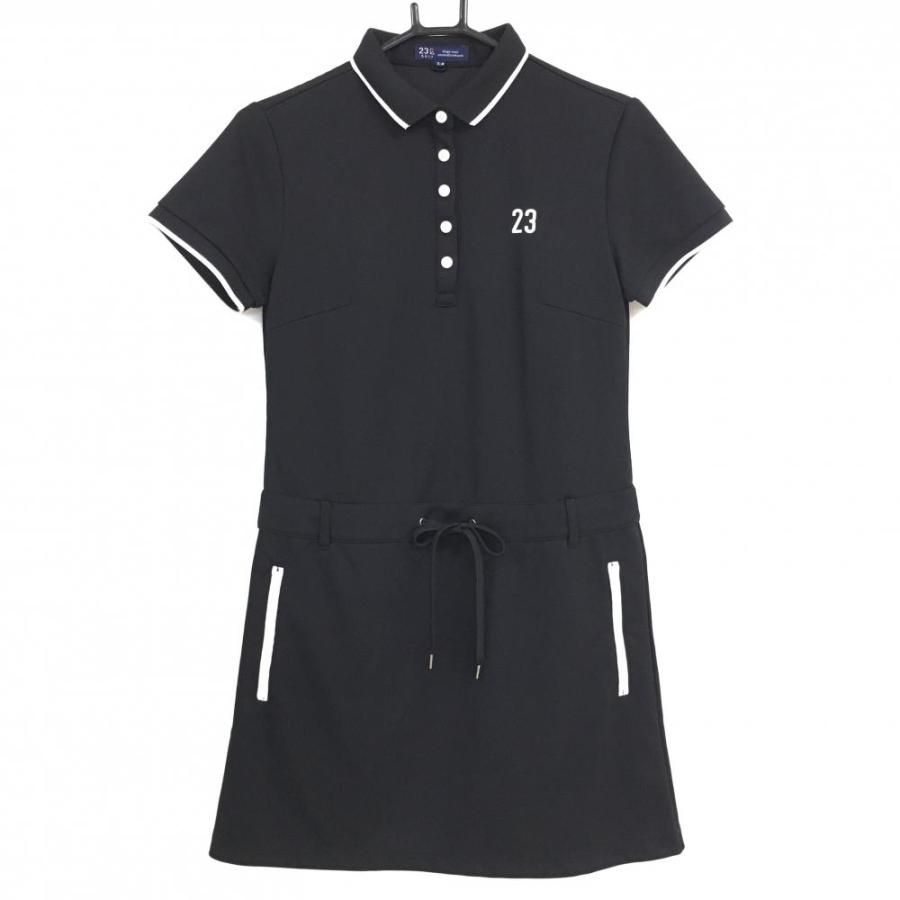 23区GOLF 【超美品】23区ゴルフ ワンピース 黒×白 ロゴプリント