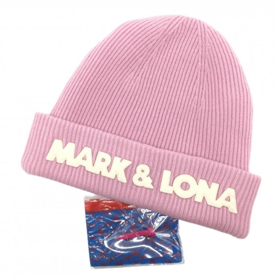 新品】マークアンドロナ ニット帽 ピンク ウール混 FREE ゴルフウェア