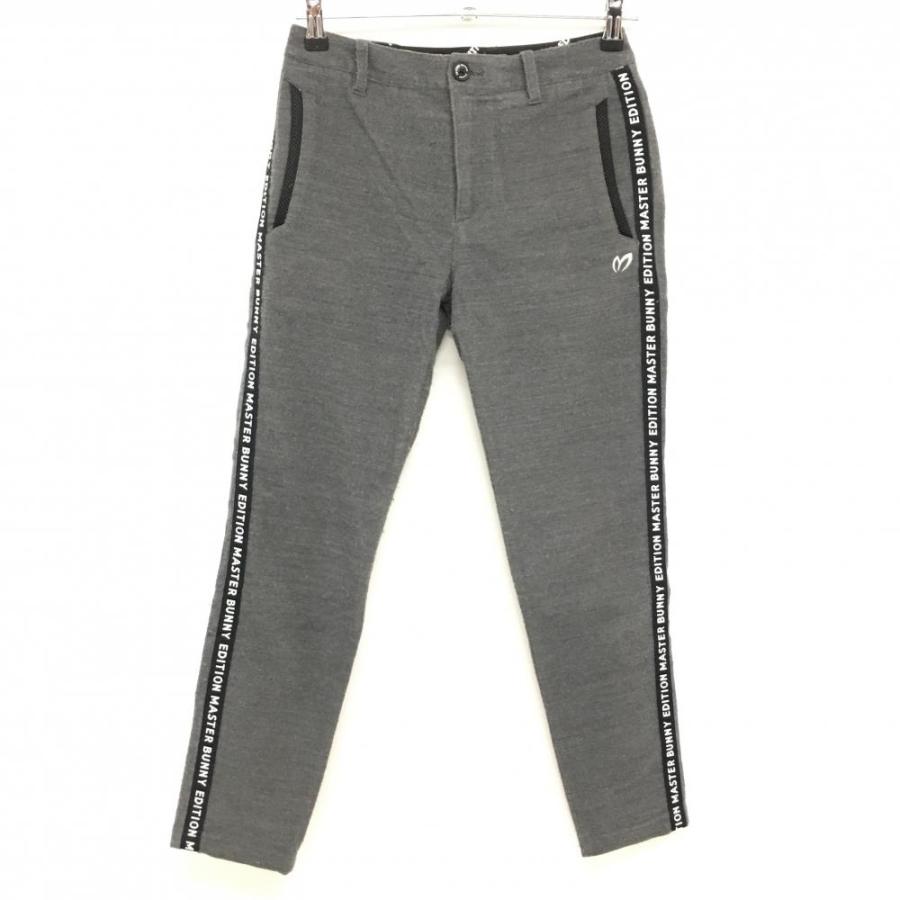 マスターバニー×バットマン パンツ グレー×黒 サイドロゴ ウール混 表