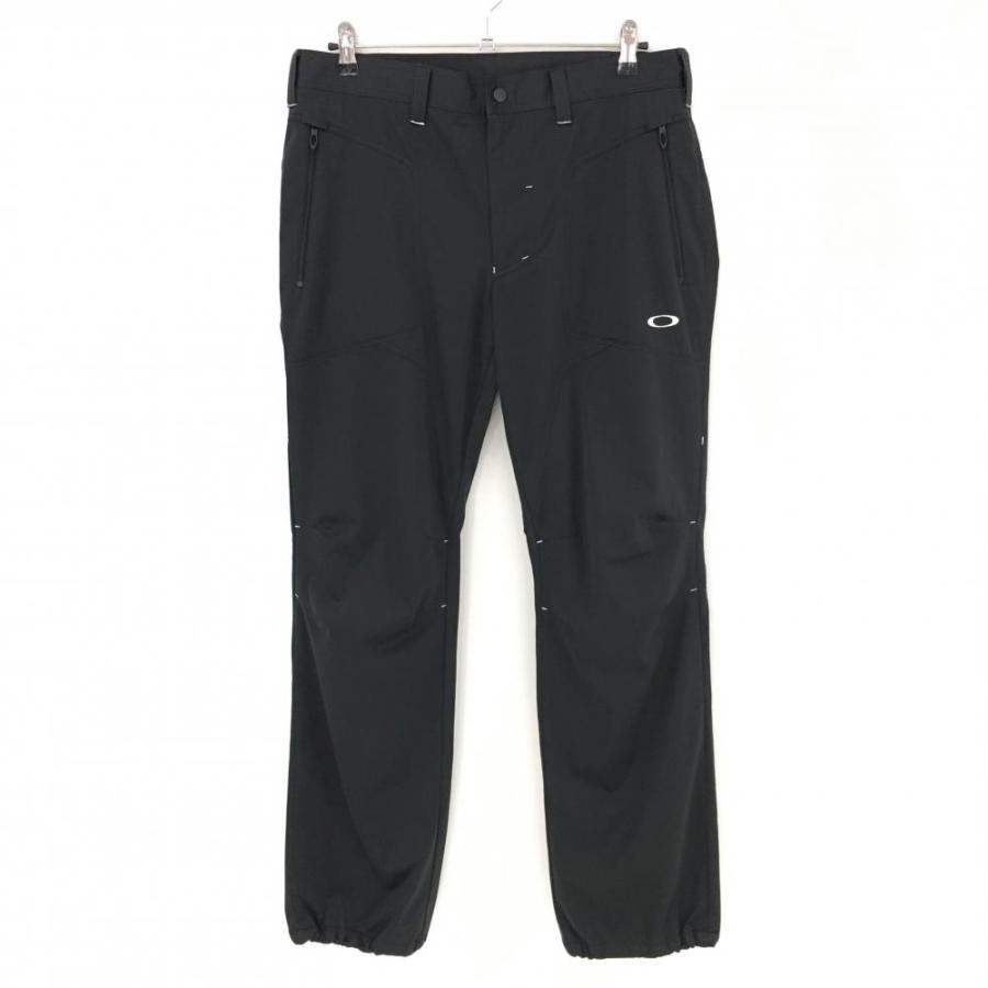 OAKLEY（オークリー） パンツ 黒 ロゴ刺しゅう 裾ドローコード メンズ