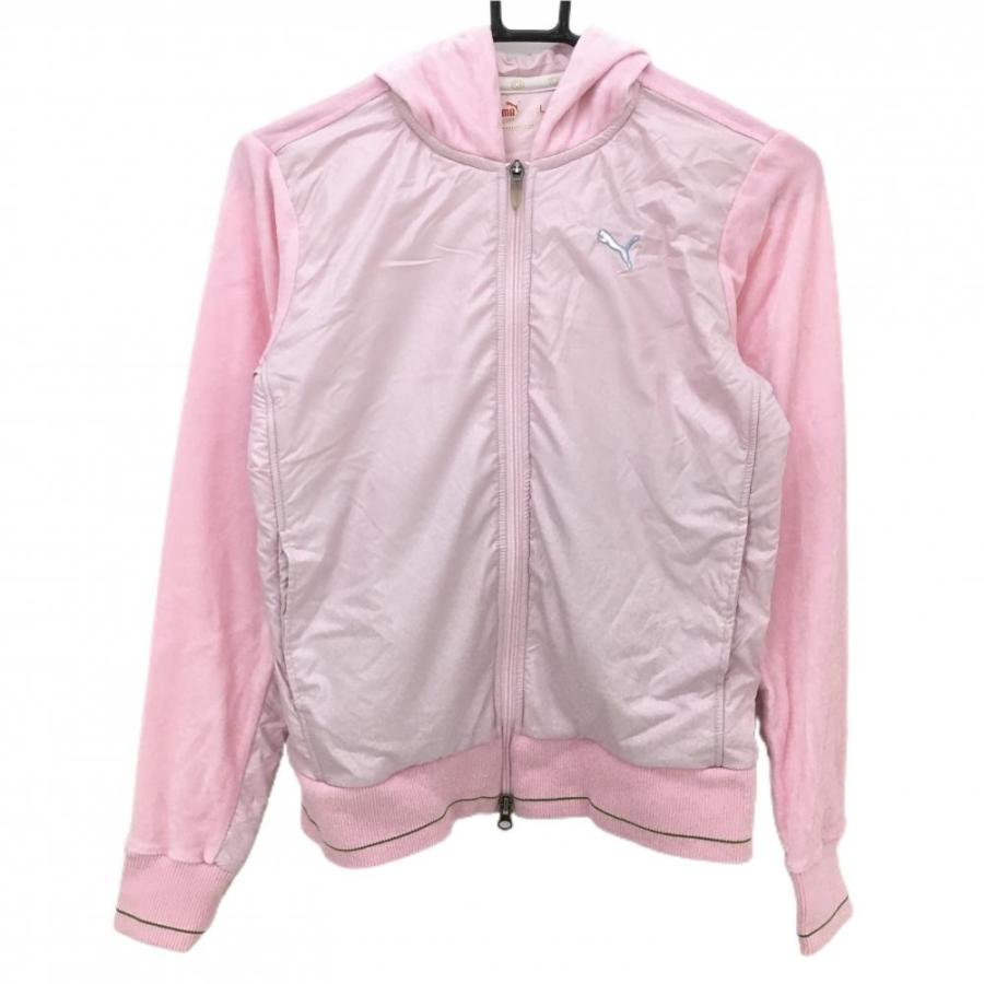 プーマ ジップパーカー ピンク 一部ベロア ブルゾン レディース L