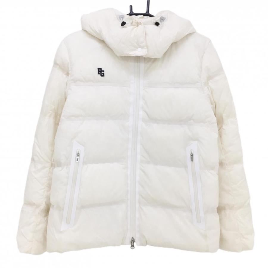 超美品】パーリーゲイツ ダウンジャケット 白 ネックロゴ フード着脱可