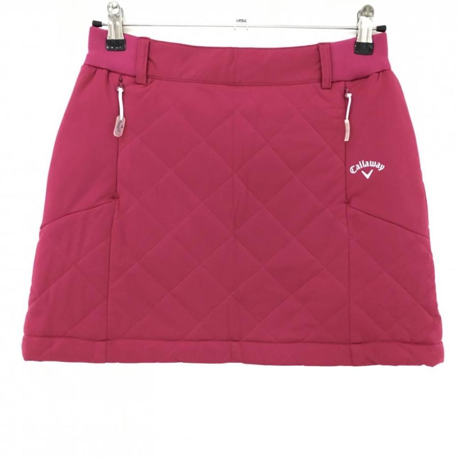 キャロウェイ 中綿スカート ピンク キルティング 一部ウエストゴム