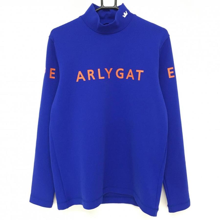 超美品】パーリーゲイツ 長袖ハイネックシャツ ブルー×オレンジ